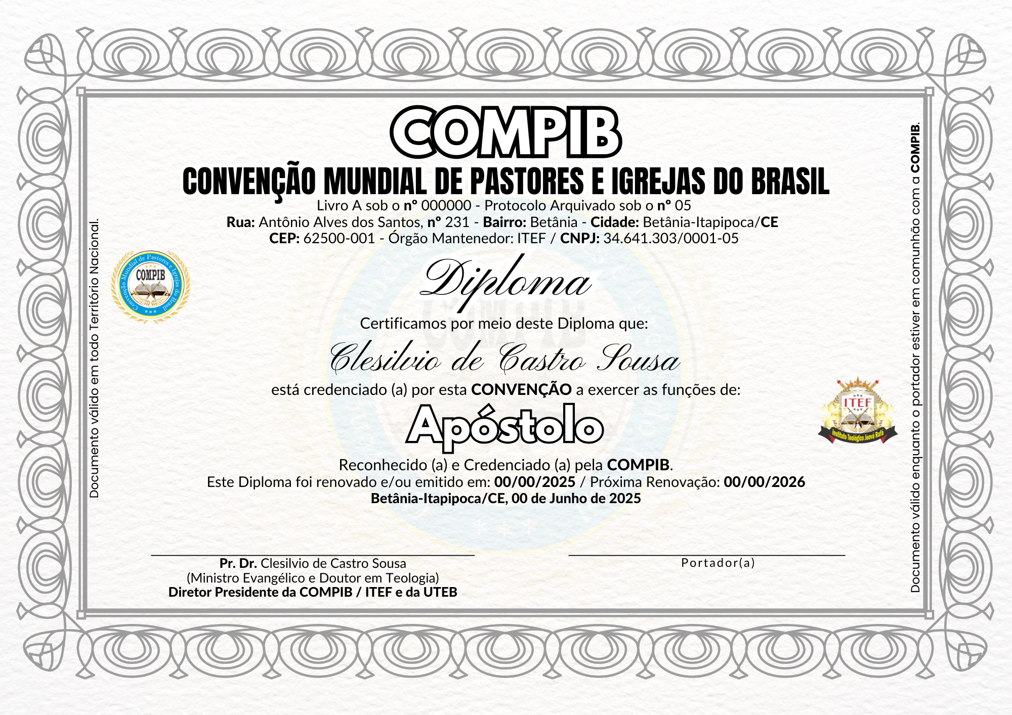 Diploma de Ministro(a)